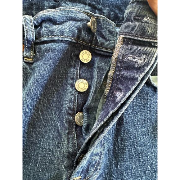 Gap Cheeky Straight High Rise Denim Blue Jeans Button Fly Women's 28RS - Picture 10 of 11